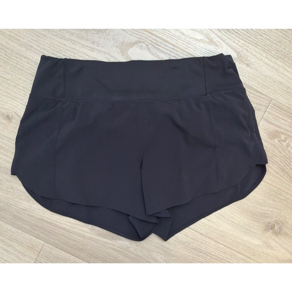 Athleta Running Free Short 3.5" Womens L Black Lightweight Athletic Shorts